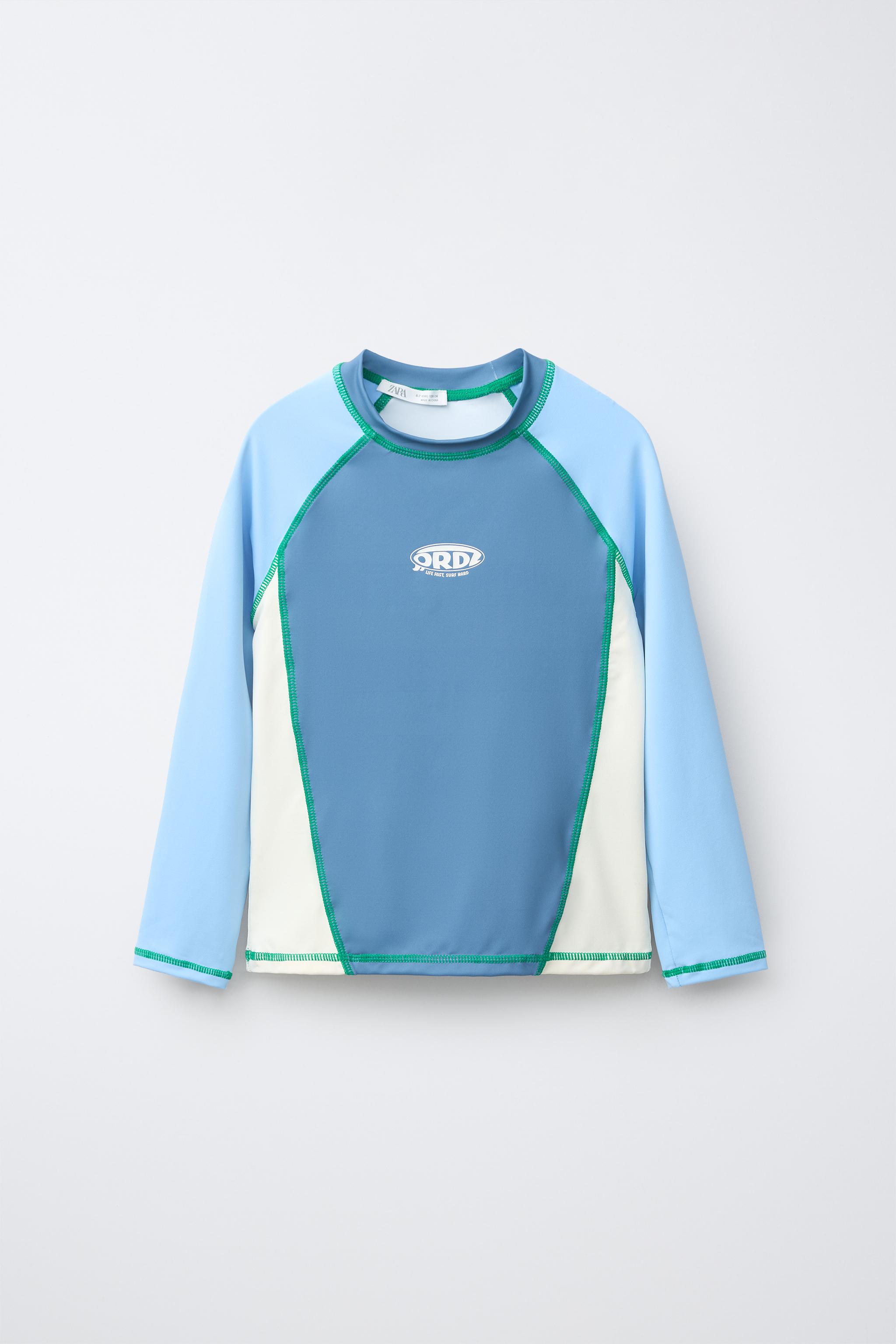 6-14 YEARS/ CONTRAST LOGO RASH GUARD